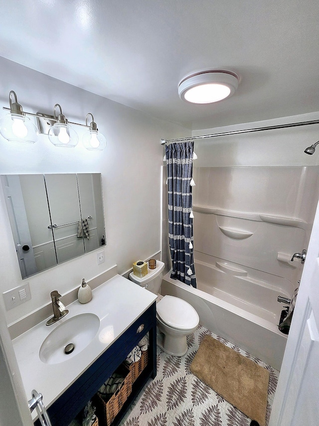 567 Ossipee Trl W, Standish, ME 04084 - full bathroom featuring shower / bath combination with curtain, vanity, and toilet