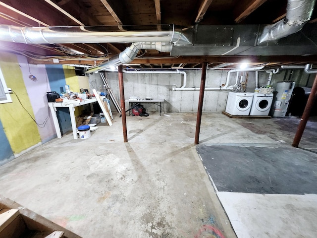 567 Ossipee Trl W, Standish, ME 04084 - unfinished below grade area with washer and clothes dryer and gas water heater