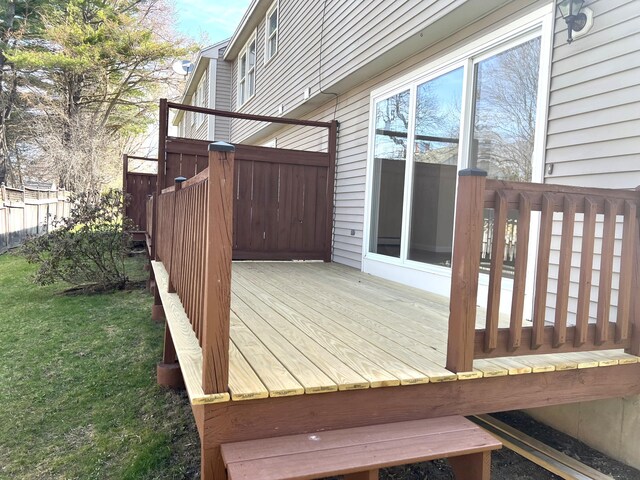 162 Beach St Unit 3, Saco, ME 04072 - wooden terrace featuring a lawn