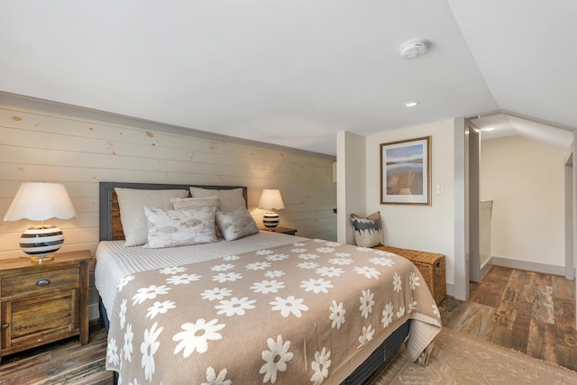 13 Ledge Rd Unit 3, Ogunquit, ME 03907 - bedroom featuring wood finished floors, baseboards, and vaulted ceiling
