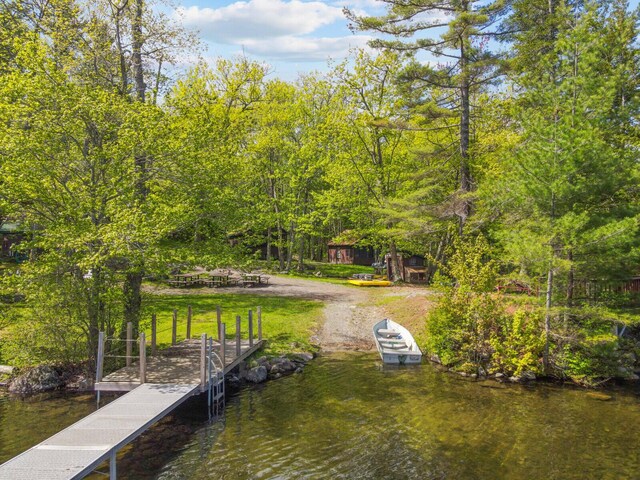 103 Taylor Woods Rd, Belgrade, ME 04917 - dock with a forest view and a water view
