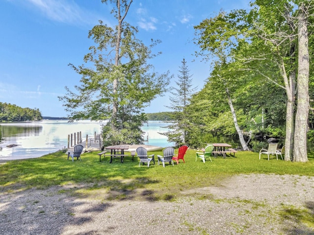 103 Taylor Woods Rd, Belgrade, ME 04917 - view of green lawn featuring a water view