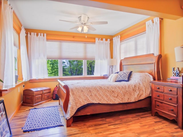 103 Taylor Woods Rd, Belgrade, ME 04917 - bedroom with wood finished floors and ceiling fan
