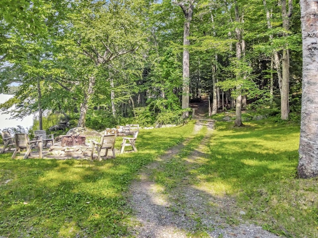 103 Taylor Woods Rd, Belgrade, ME 04917 - view of yard with a fire pit