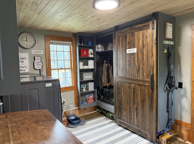 2103 US Highway 1, Sullivan, ME 04664 - mudroom with washer / dryer and wood ceiling
