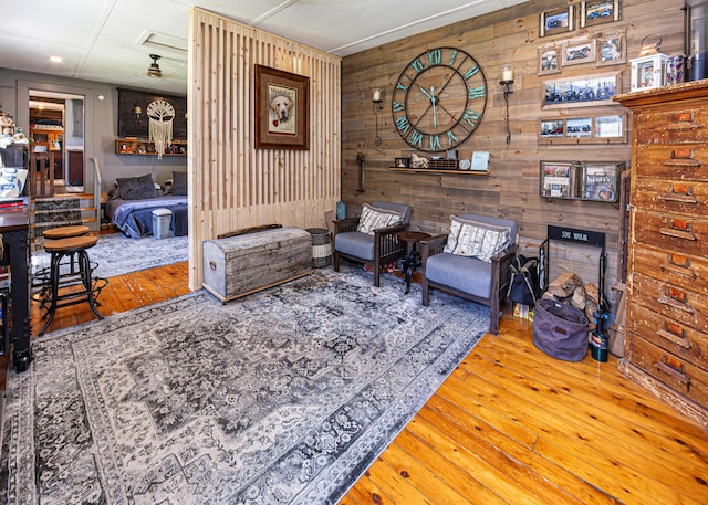 2103 US Highway 1, Sullivan, ME 04664 - sitting room featuring wooden walls and hardwood / wood-style floors