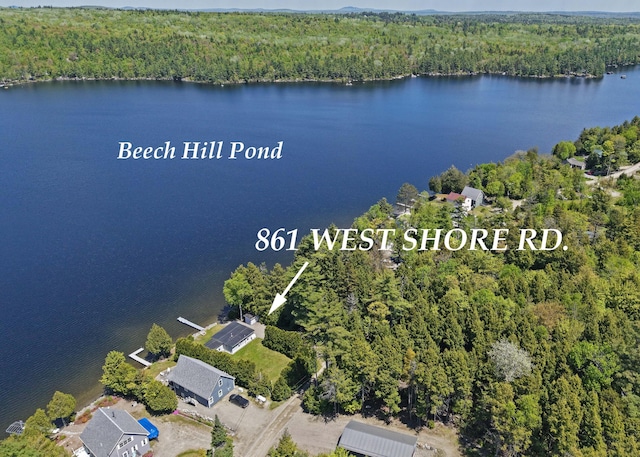 861 W Shore Rd, Otis, ME 04605 - aerial overview of property's location with a heavily wooded area and a large body of water