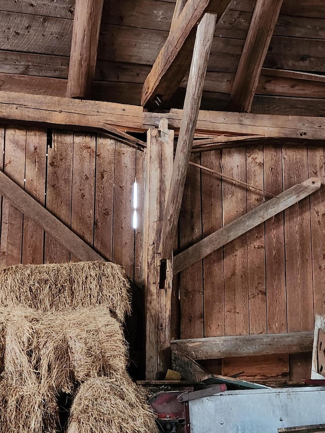 1542 Moosehead Trail Highway, Plymouth, ME 04969 - detailed view of wood ceiling with exposed beams