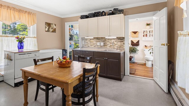 151 Birch St Unit A, B, Bangor, ME 04401 - dining space featuring crown molding and baseboard heating
