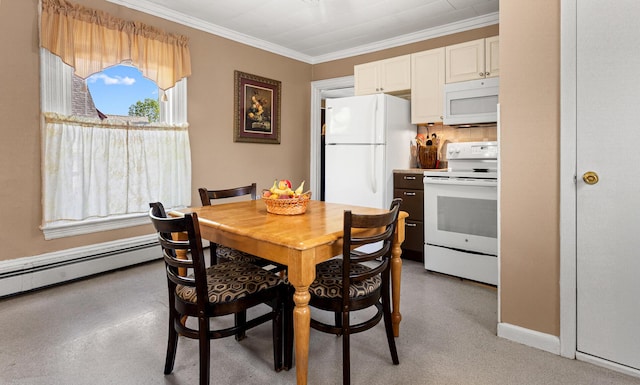 151 Birch St Unit A, B, Bangor, ME 04401 - dining space with ornamental molding and a baseboard heating unit
