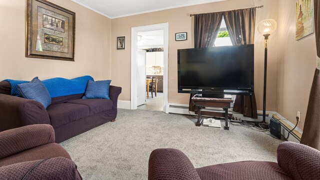151 Birch St Unit A, B, Bangor, ME 04401 - carpeted living room with crown molding and baseboards