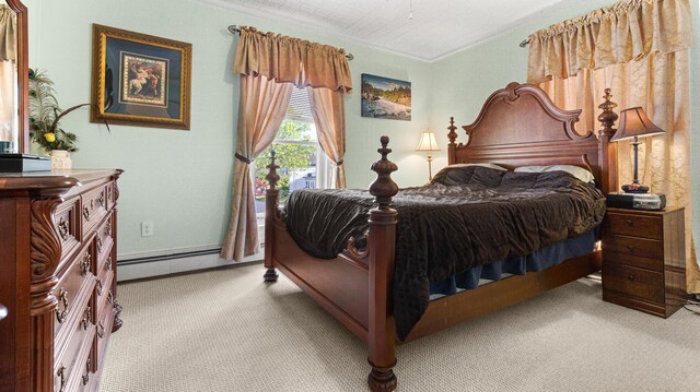151 Birch St Unit A, B, Bangor, ME 04401 - bedroom with carpet floors, crown molding, and a baseboard heating unit