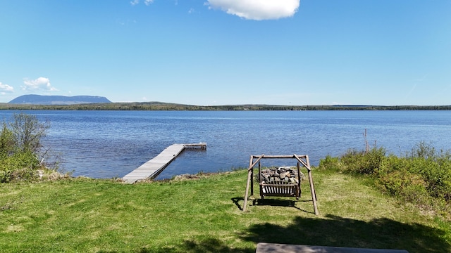 50 Hook Ln, Frenchtown Twp, ME 04441 - dock featuring a water view and a yard