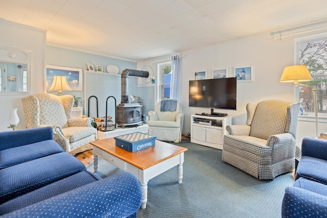 18 Scenic View Dr, Naples, ME 04055 - living area featuring a wood stove