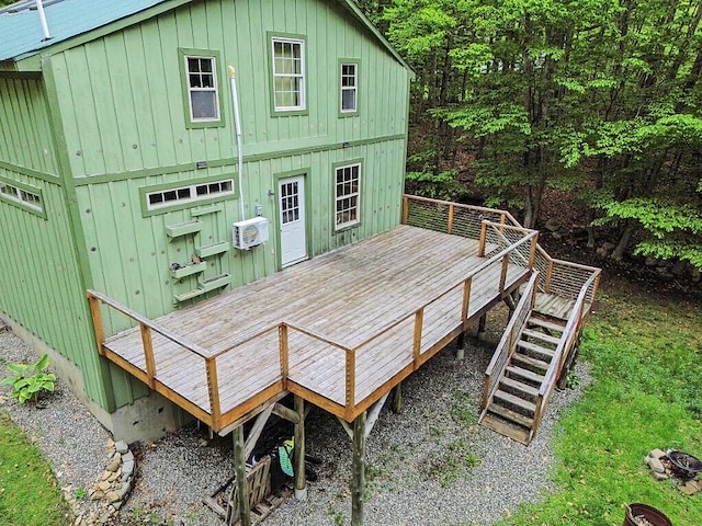 16 Trillium Ests, Rome, ME 04963 - wooden terrace with stairs and an AC wall unit
