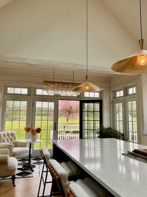 1 Forest St, Dover-Foxcroft, ME 04426 - sunroom / solarium featuring french doors and lofted ceiling