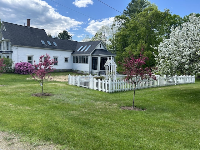 1 Forest St, Dover-Foxcroft, ME 04426 - back of property featuring a chimney and a shingled roof