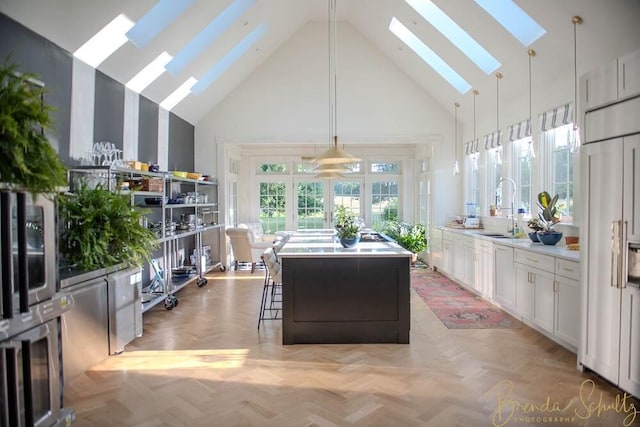 1 Forest St, Dover-Foxcroft, ME 04426 - sunroom with a skylight and lofted ceiling