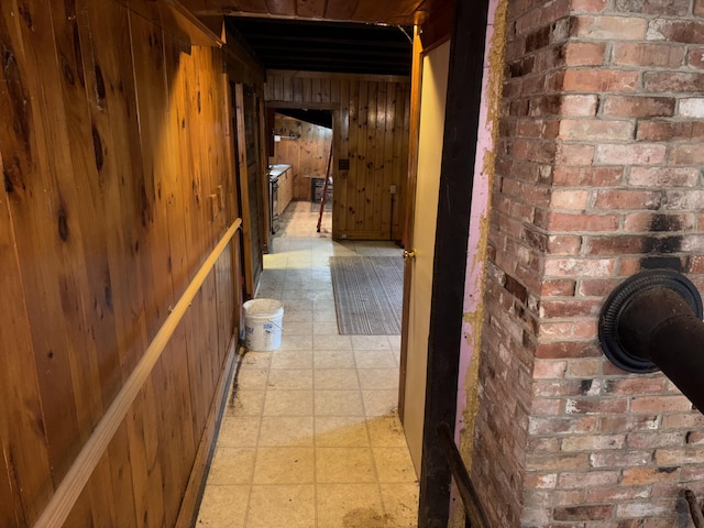 15 Sawyer Ln, Sanford, ME 04083 - hallway with light floors and wood walls