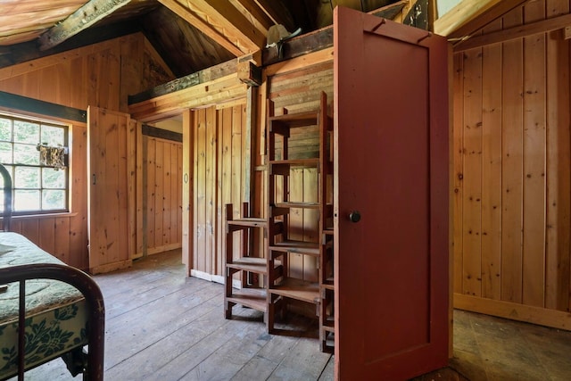 15 Sawyer Ln, Sanford, ME 04083 - bedroom with vaulted ceiling and hardwood / wood-style flooring
