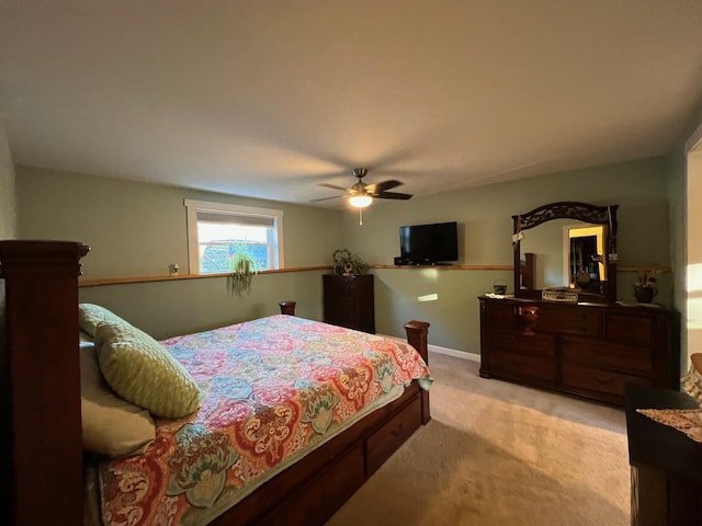 186 Clark Rd, Albion, ME 04910 - bedroom with light carpet and a ceiling fan