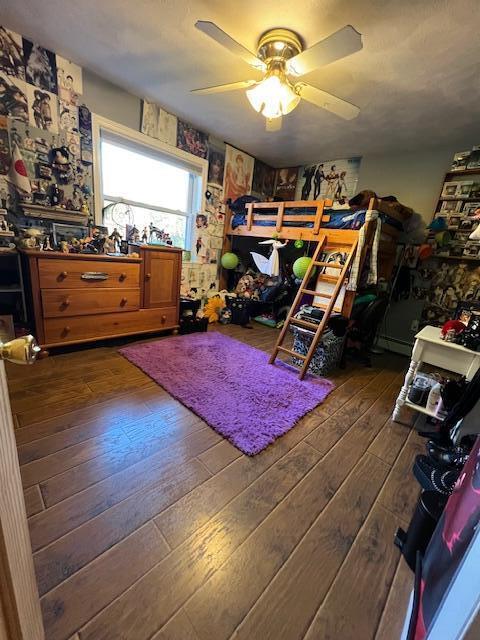 186 Clark Rd, Albion, ME 04910 - bedroom with hardwood / wood-style floors and ceiling fan
