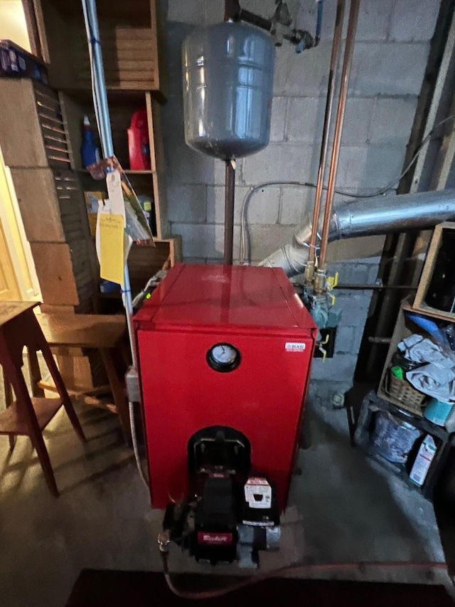 186 Clark Rd, Albion, ME 04910 - utility room featuring a heating unit