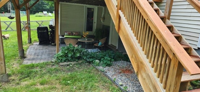 186 Clark Rd, Albion, ME 04910 - wooden deck featuring a lawn