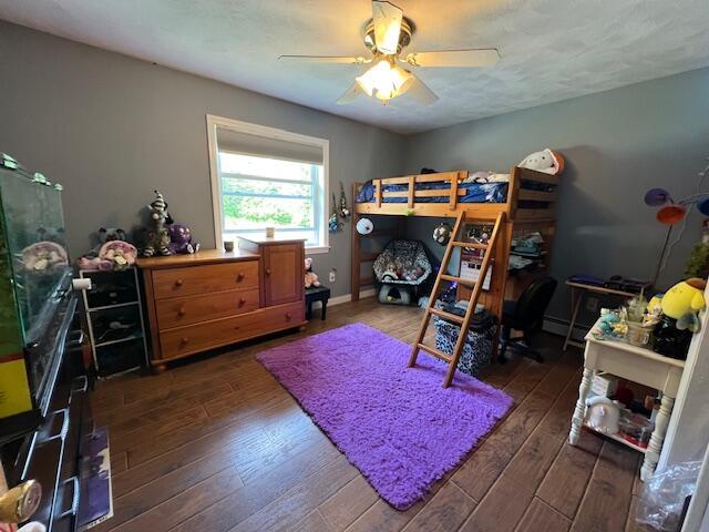 186 Clark Rd, Albion, ME 04910 - bedroom featuring hardwood / wood-style flooring and a ceiling fan