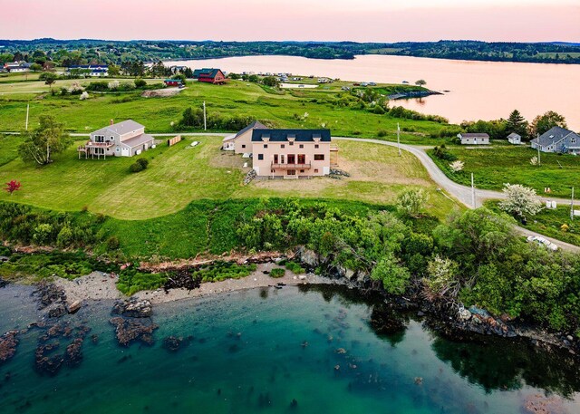 55 Diamond Point Rd, Lubec, ME 04652 - aerial view at dusk of a water view