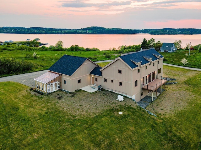 55 Diamond Point Rd, Lubec, ME 04652 - aerial view at dusk of a water view