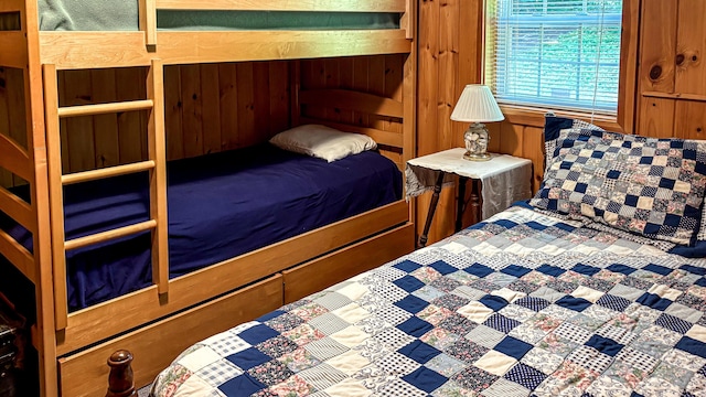 369 Narrow Gauge Trl, Hiram, ME 04041 - bedroom featuring wood walls