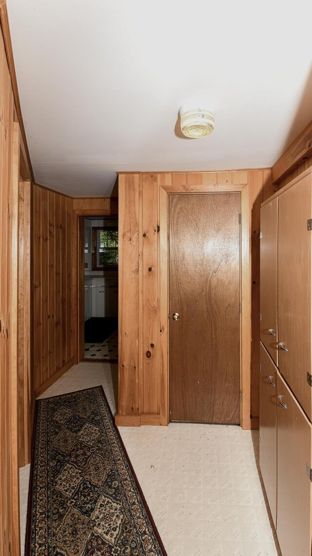 369 Narrow Gauge Trl, Hiram, ME 04041 - hall with wooden walls