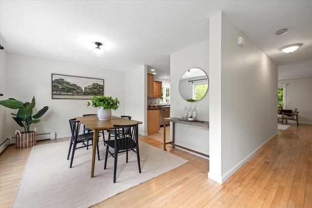 14 Woodside Dr Unit 3, Gorham, ME 04038 - dining room featuring light wood finished floors, healthy amount of natural light, and a baseboard radiator