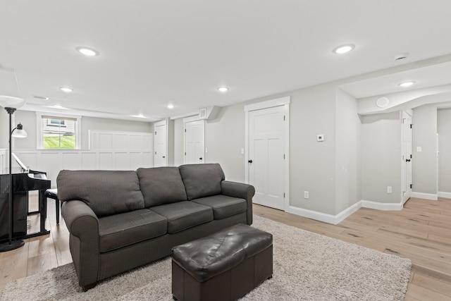 66 Old Dynamite Way, Gorham, ME 04038 - living area with light wood-style floors, recessed lighting, and baseboards