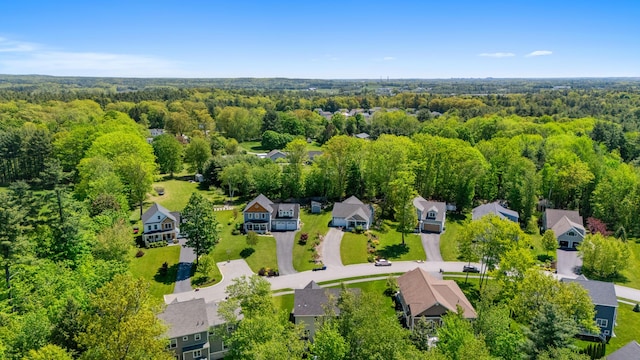 66 Old Dynamite Way, Gorham, ME 04038 - aerial perspective of suburban area with a forest