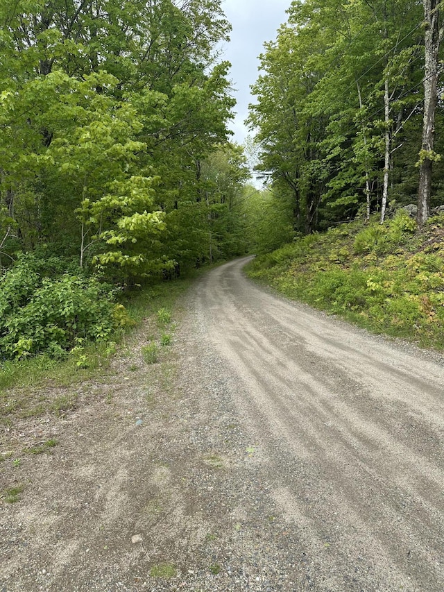 210 Ferguson Rd, Shapleigh, ME 04076 - view of dirt / gravel road featuring a wooded view