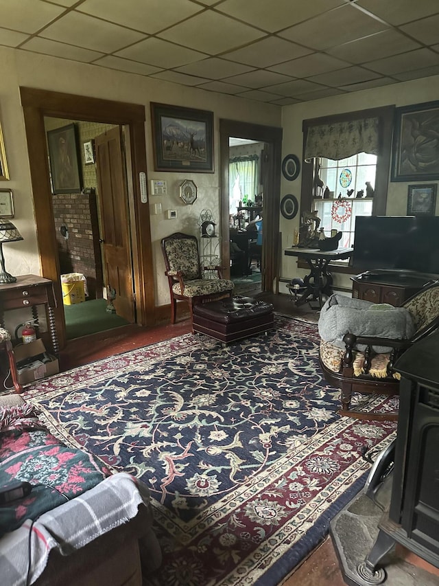 210 Ferguson Rd, Shapleigh, ME 04076 - living room featuring a drop ceiling