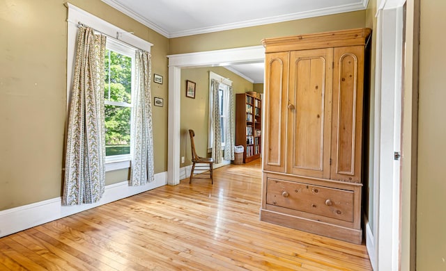34 Mcphetres Rd, Sangerville, ME 04479 - entrance foyer featuring ornamental molding, light wood-style flooring, and baseboards