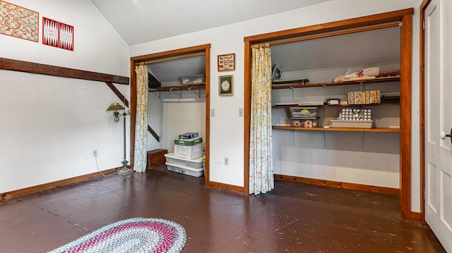34 Mcphetres Rd, Sangerville, ME 04479 - interior space with baseboards and vaulted ceiling
