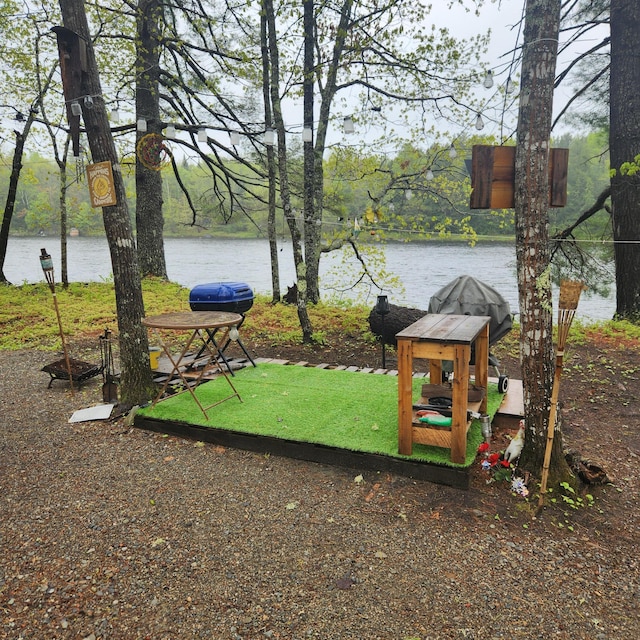 849 N Rd, Medford, ME 04463 - view of grassy yard with a water view