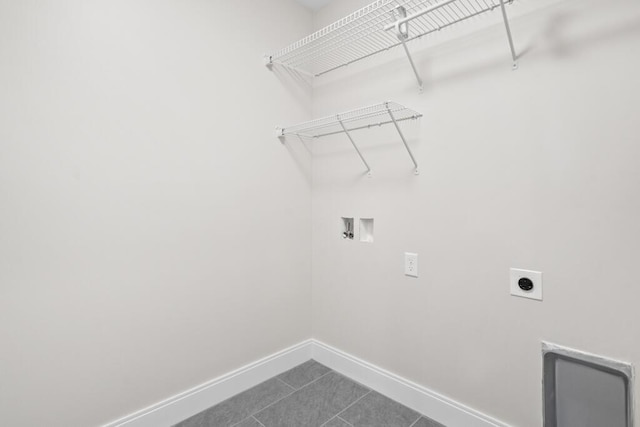 81 Creeks Edge Dr Unit 0, Saco, ME 04072 - laundry room with hookup for an electric dryer, hookup for a washing machine, and dark tile patterned flooring