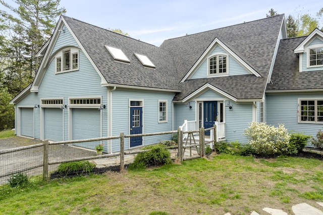 49 Moose Walk Rd, Westport Island, ME 04578 - view of front of house with roof with shingles, a garage, and driveway