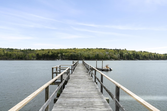 49 Moose Walk Rd, Westport Island, ME 04578 - dock area featuring a water view and a view of trees