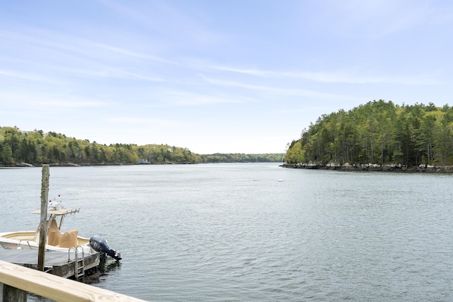 49 Moose Walk Rd, Westport Island, ME 04578 - dock with a water view and a wooded view