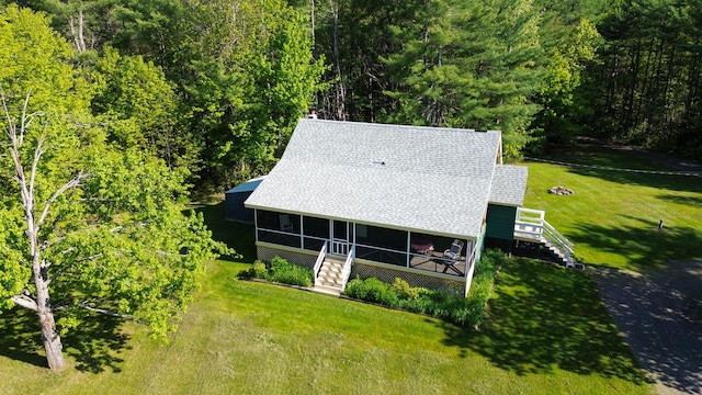 189 Stetson Rd E, Levant, ME 04456 - view from above of property with a heavily wooded area