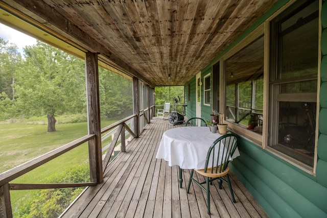 189 Stetson Rd E, Levant, ME 04456 - wooden terrace featuring a lawn