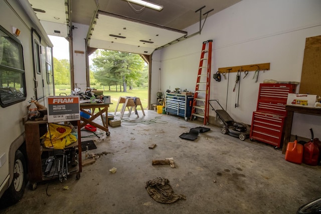 189 Stetson Rd E, Levant, ME 04456 - garage featuring a workshop area