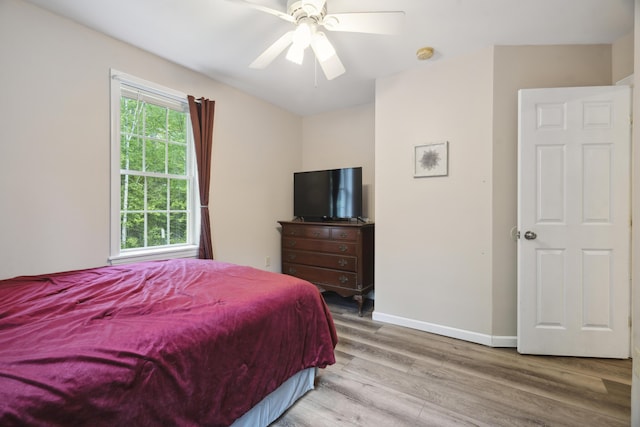 44 Emery Mills Rd, Lebanon, ME 04027 - bedroom featuring wood finished floors, baseboards, and ceiling fan