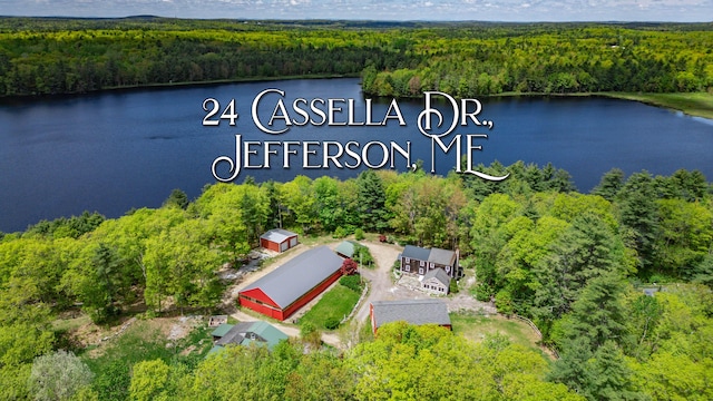 24 Cassella Dr, Jefferson, ME 04348 - drone / aerial view of a forest and a large body of water